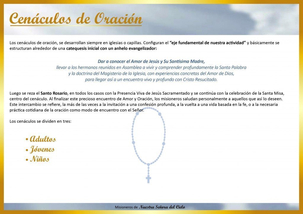 Carpeta Institucional - Cenaculos de Oracion